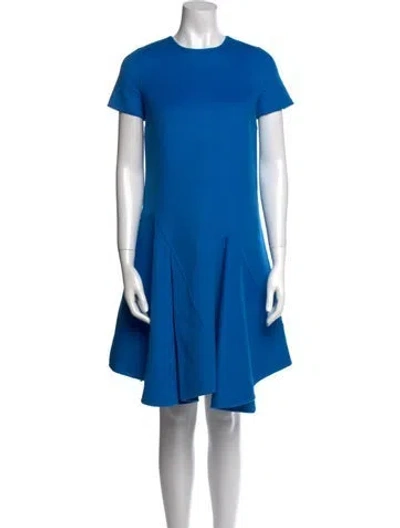 Pre-owned Dior Wool Knee-length Dress In Blue