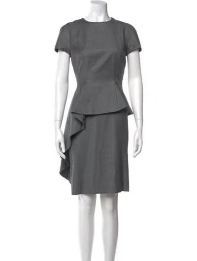 Pre-owned Dior Wool Knee-length Dress In Gray