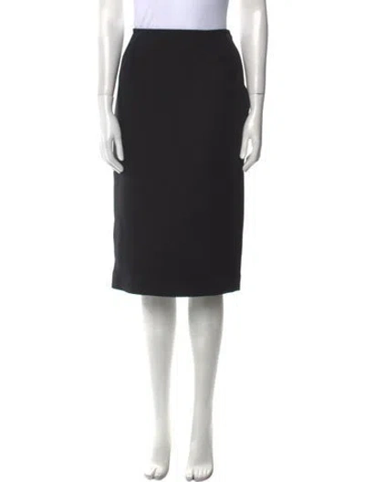 Pre-owned Dior Wool Knee-length Skirt In Black