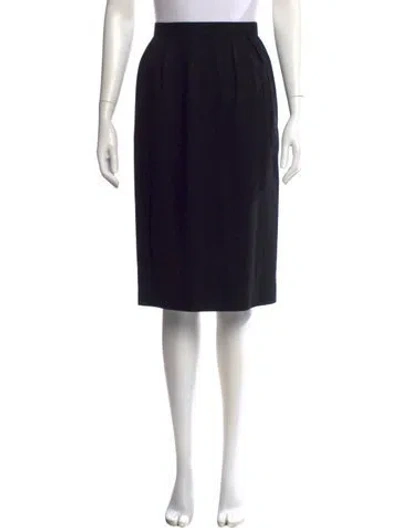 Pre-owned Dior Wool Knee-length Skirt In Black