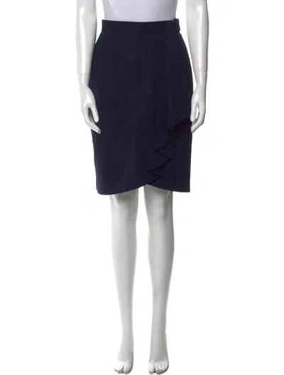 Pre-owned Dior Wool Knee-length Skirt In Blue