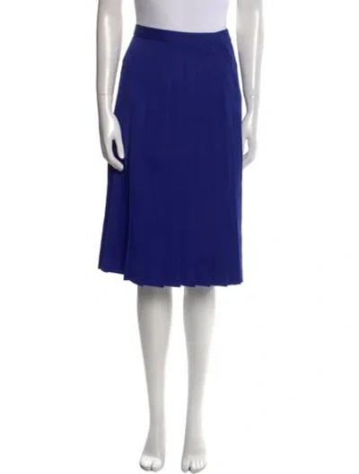Pre-owned Dior Wool Knee-length Skirt In Blue