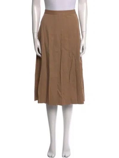 Pre-owned Dior Wool Knee-length Skirt In Brown