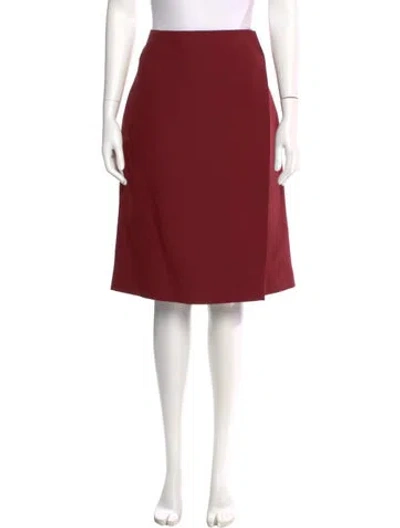 Pre-owned Dior Wool Knee-length Skirt In Burgundy
