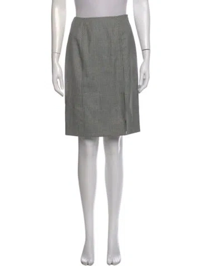 Pre-owned Dior Wool Knee-length Skirt In Gray