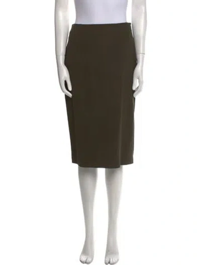 Pre-owned Dior Wool Knee-length Skirt In Green