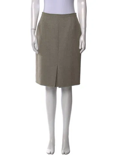 Pre-owned Dior Wool Knee-length Skirt In Neutral