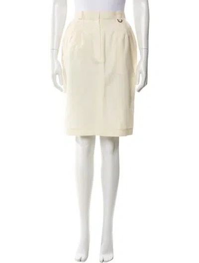 Pre-owned Dior Wool Knee-length Skirt In Neutral
