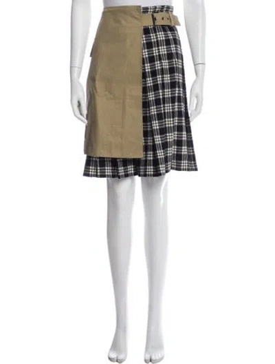 Pre-owned Dior Wool Knee-length Skirt In Yellow