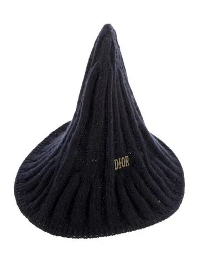 Pre-owned Dior Wool Knit Beanie In Blue