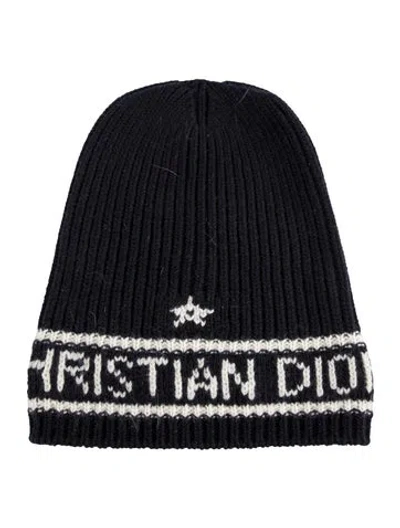 Pre-owned Dior Wool Knit Beanie In Blue