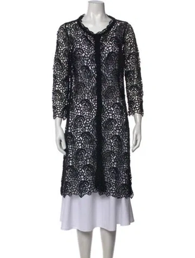 Pre-owned Dior Wool Lace Pattern Sweater In Black