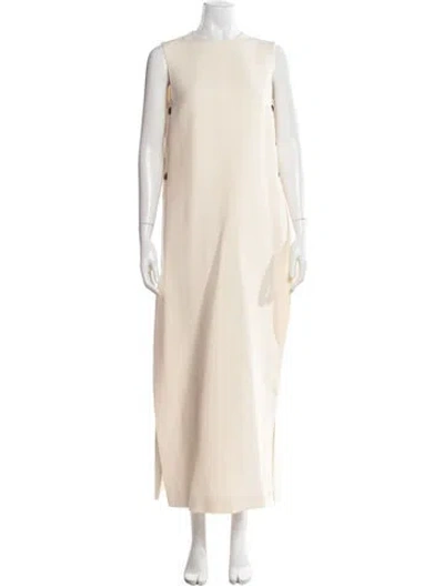 Pre-owned Dior Wool Long Dress In Neutrals