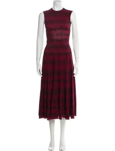 Pre-owned Dior Wool Long Dress In Red
