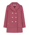 Dior Wool Long-sleeved Coat In Pink