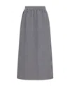 Dior Elastic Waistband Houndstooth Skirt In Gray