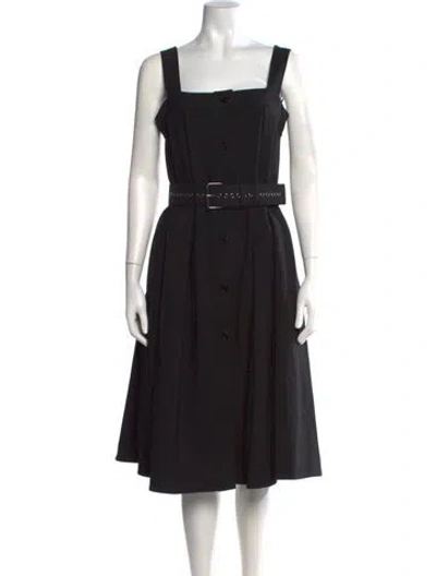 Pre-owned Dior Wool Midi Length Dress In Black