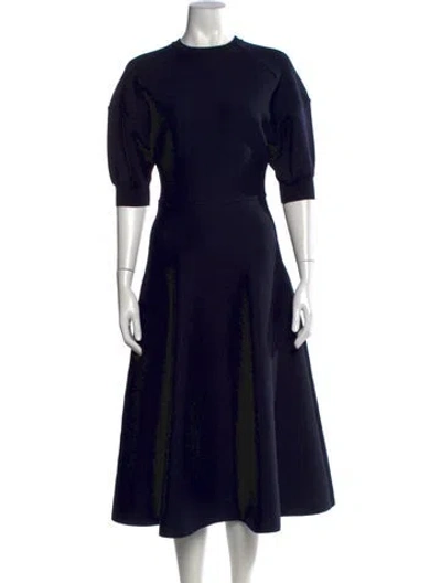 Pre-owned Dior Wool Midi Length Dress In Blue