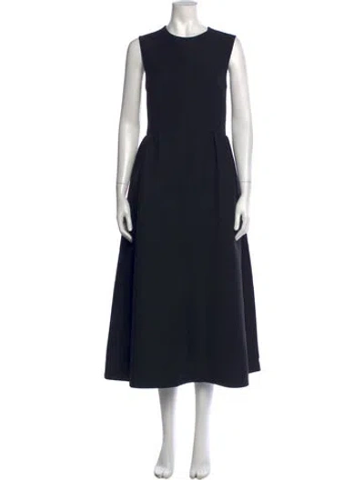 Pre-owned Dior Wool Midi Length Dress In Blue