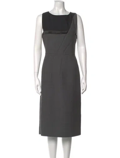 Pre-owned Dior Wool Midi Length Dress In Multi