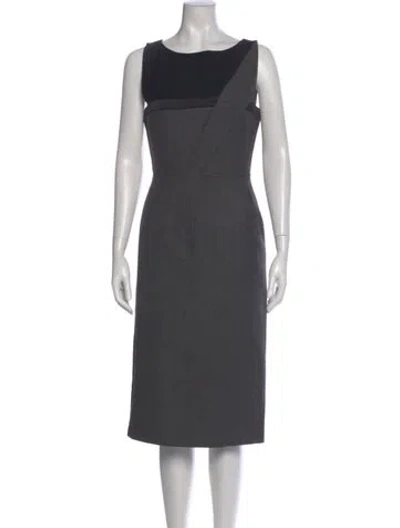 Pre-owned Dior Wool Midi Length Dress In Multi