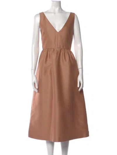 Pre-owned Dior Wool Midi Length Dress In Neutral