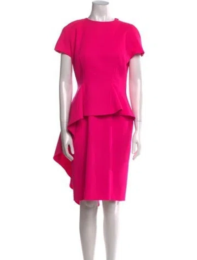 Pre-owned Dior Wool Midi Length Dress In Pink
