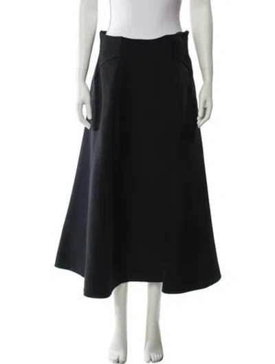 Pre-owned Dior Wool Midi Length Skirt In Black