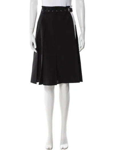 Pre-owned Dior Wool Midi Length Skirt In Black