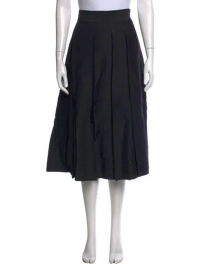 Pre-owned Dior Wool Midi Length Skirt In Black