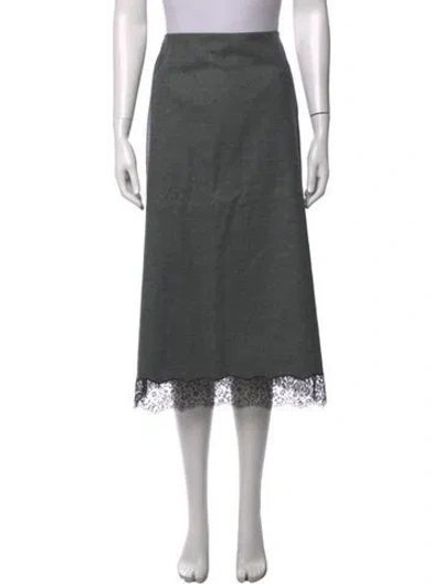Pre-owned Dior Wool Midi Length Skirt In Black/grey
