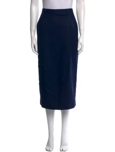 Pre-owned Dior Wool Midi Length Skirt In Blue