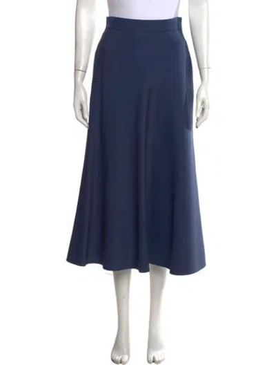 Pre-owned Dior Wool Midi Length Skirt In Blue
