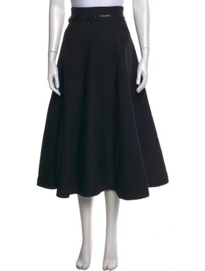 Pre-owned Dior Wool Midi Length Skirt In Blue