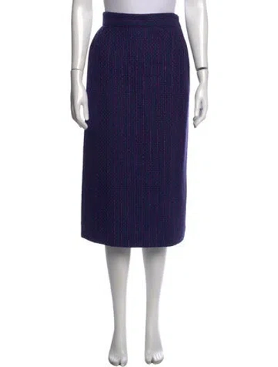 Pre-owned Dior Wool Midi Length Skirt In Blue