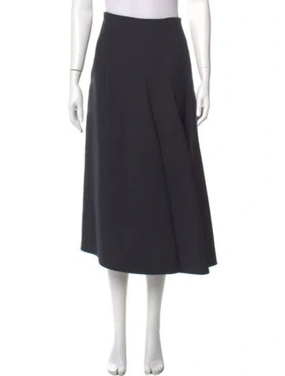 Pre-owned Dior Wool Midi Length Skirt In Gray