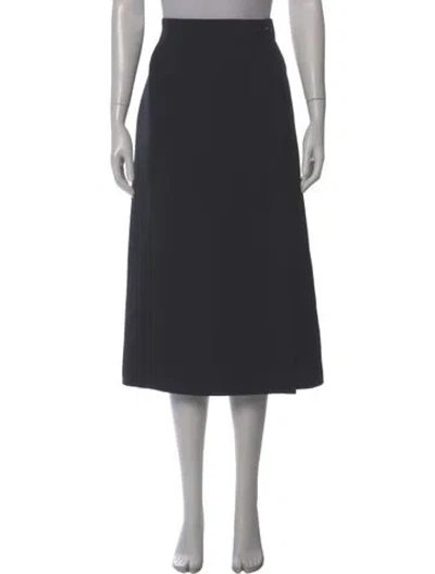 Pre-owned Dior Wool Midi Length Skirt In Gray