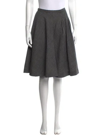 Pre-owned Dior Wool Midi Length Skirt In Gray
