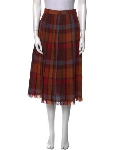 Pre-owned Dior Wool Midi Length Skirt In Multi