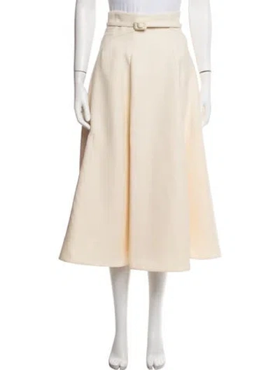 Pre-owned Dior Wool Midi Length Skirt In Neutrals