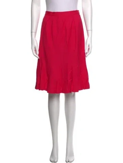 Pre-owned Dior Wool Midi Length Skirt In Pink