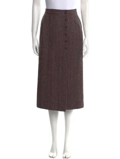 Pre-owned Dior Wool Midi Length Skirt In Purple