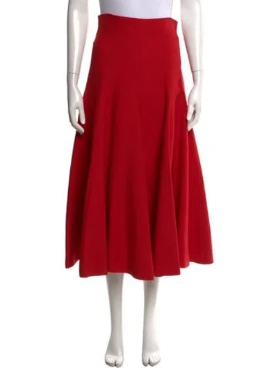 Pre-owned Dior Wool Midi Length Skirt W/ Tags In Red
