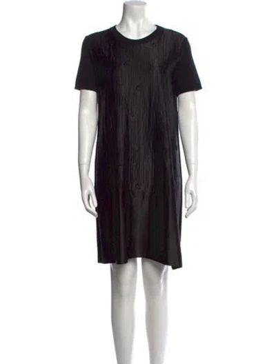 Pre-owned Dior Wool Mini Dress In Black