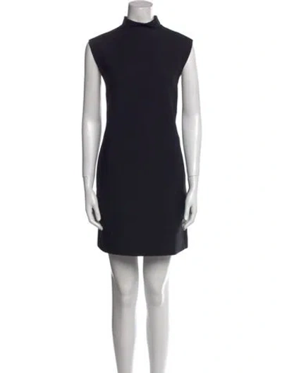 Pre-owned Dior Wool Mini Dress In Black