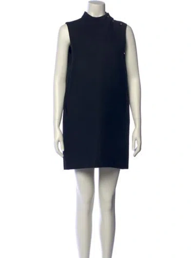Pre-owned Dior Wool Mini Dress In Black