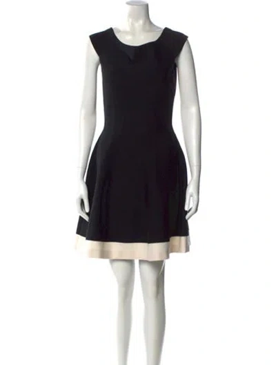 Pre-owned Dior Wool Mini Dress In Black