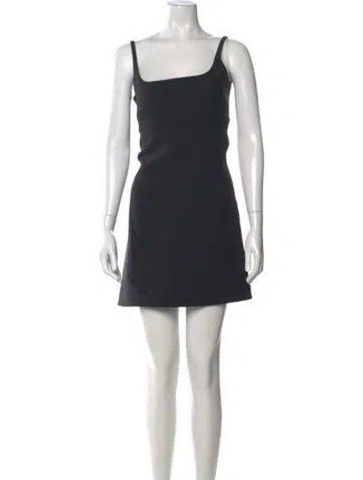 Pre-owned Dior Wool Mini Dress In Black