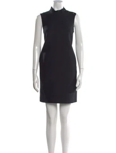 Pre-owned Dior Wool Mini Dress In Black