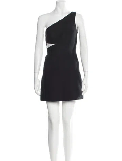 Pre-owned Dior Wool Mini Dress In Black